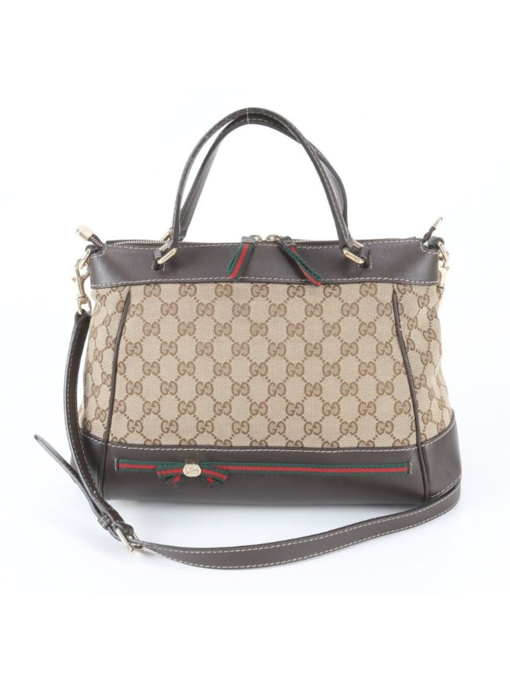 Gucci GG Canvas Princy Leather 2-Way Shoulder Bag Crossbody Hand